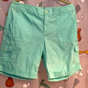 Chadwick’s Mint Green Cargo Shorts Lightweight Cotton Casual.